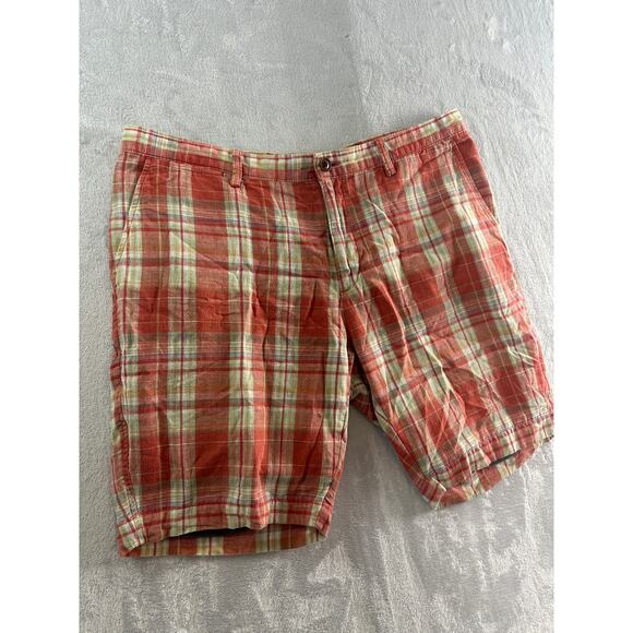 Lands' End Men's Checkered Linen Blend Chino Shorts - Size 38 - Picture 4 of 5